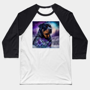 Rottweiler In The Snow Baseball T-Shirt